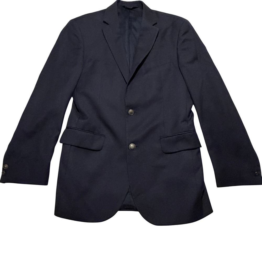 Jos. A. Bank Traveler Navy Blue 100% Wool Blazer Sport Coat 38L Chelsea P63